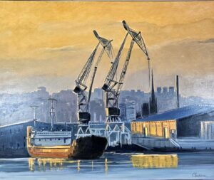 christine fondimare port rouen grues huile