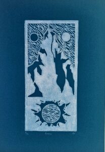 eulde linogravure bleue rouen