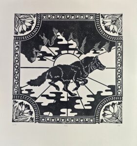eulde linogravure loup rouen