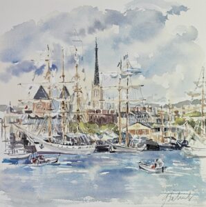 guenola sahut aquarelle armada cathedrale rouen