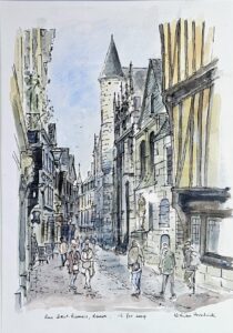 william brodrick aquarelle rue saint romain rouen