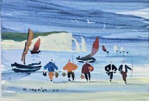 charles cambier aquarelle etretat rouen
